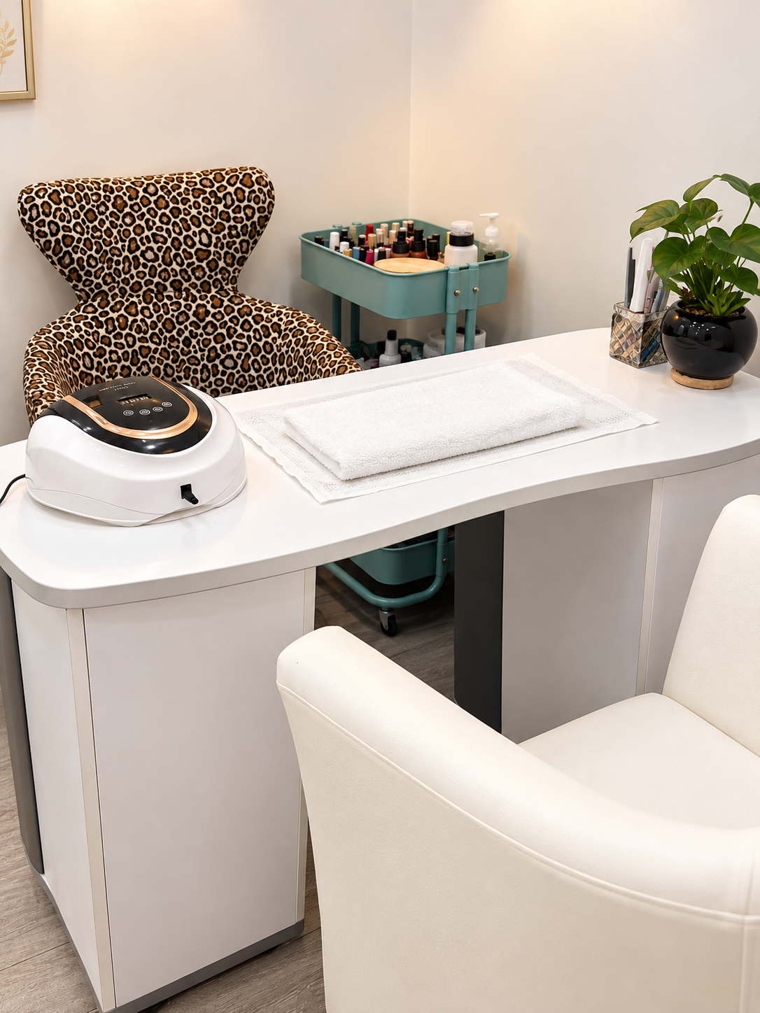 Nail station at Seleva Beauty Lounge